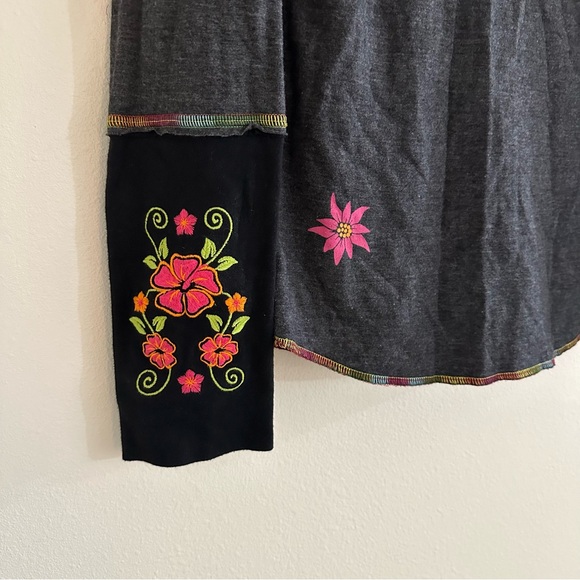 Alp N Rock Embroidered Long Sleeve Henley Top - Picture 3 of 6